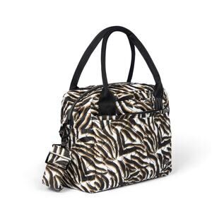 Lug Jive Bag Zebra Sand Print Quilted Crossbody Purse Handbag Pockets Black